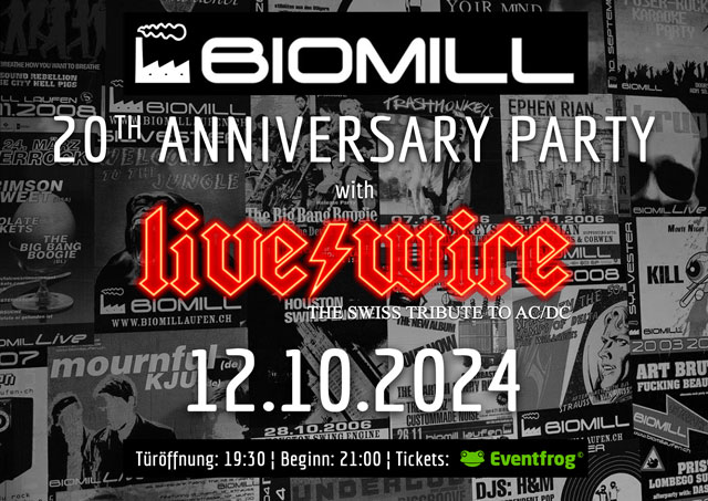 Samstag, 12. Oktober 2024 - Biomill 20th Anniversary Party, 4242 Laufen